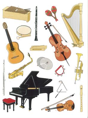 GOMMETTES LES INSTRUMENTS DE MUSIQUE